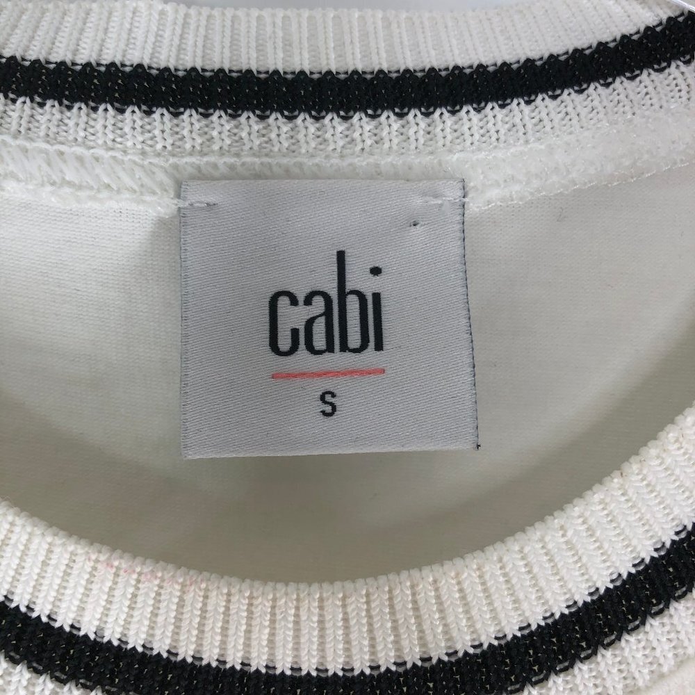 Cabi Topspin Tee Black White Ruffle Sleeve Tank S - Picture 6 of 7